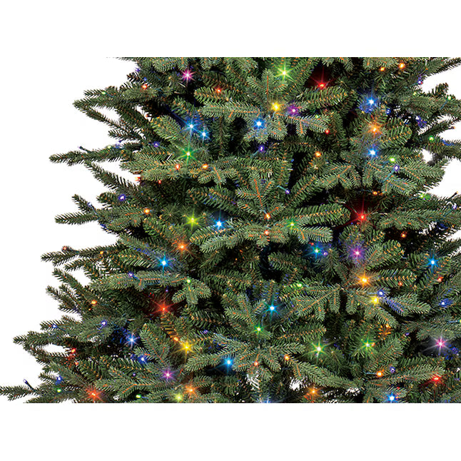 GE 7.5-ft Aspen fir Pre-lit Slim Artificial Christmas Tree with Multicolor LED Lights