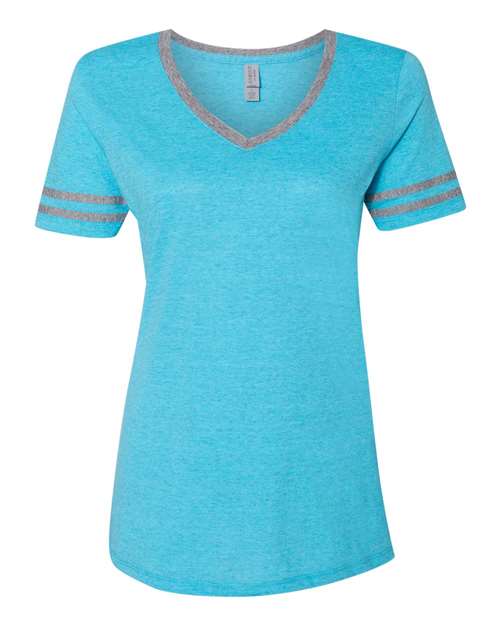 Women's Varsity Triblend V-Neck T-Shirt | USA Decoration
