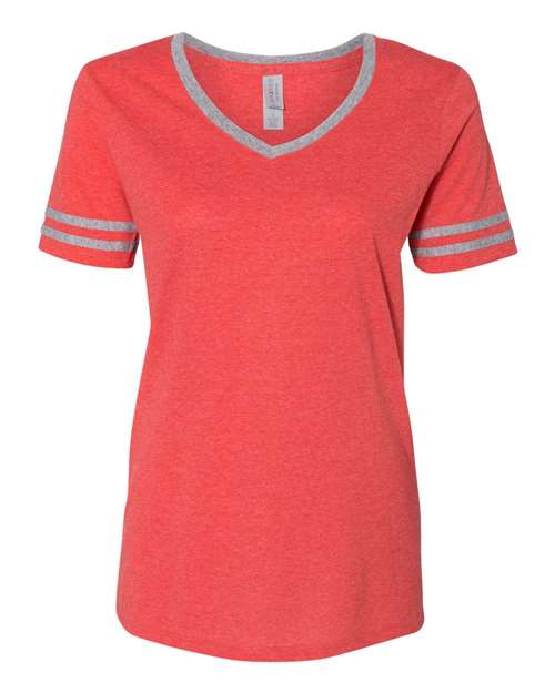 Women's Varsity Triblend V-Neck T-Shirt | USA Decoration