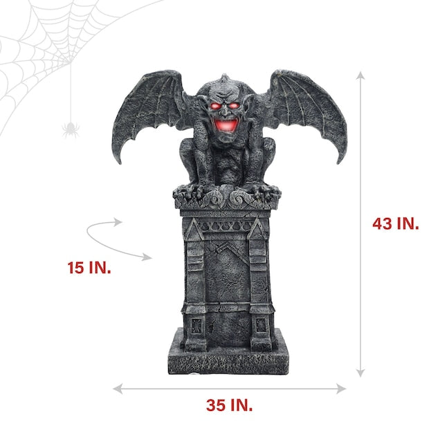 Haunted Hill Farm 3.58-ft Freestanding Church Bells Sound Gargoyle Animatronic | USA Decoration