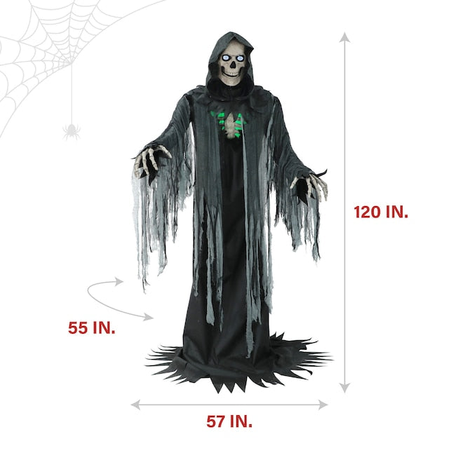 Haunted Hill Farm 10-ft Freestanding Talking Lighted Reaper Animatronic | USA Decoration