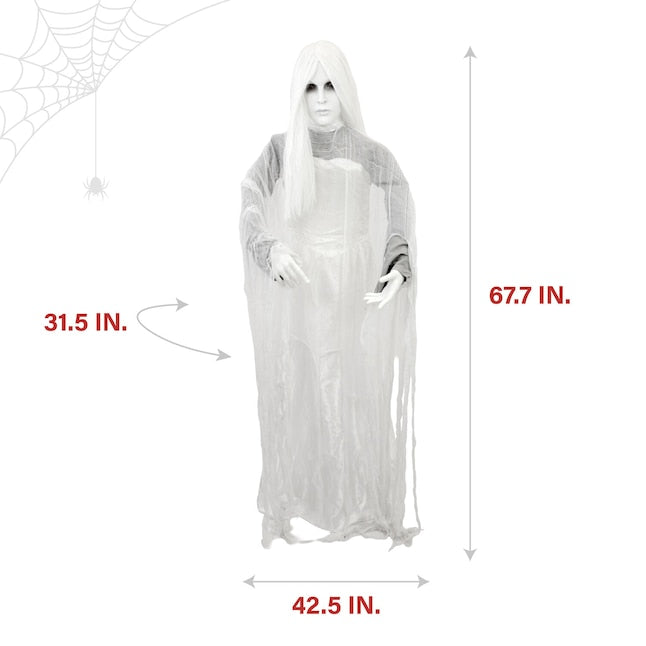 Haunted Hill Farm 5.6-ft Freestanding Moaning Ghost Animatronic | USA Decoration