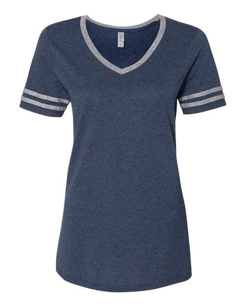 Women's Varsity Triblend V-Neck T-Shirt | USA Decoration