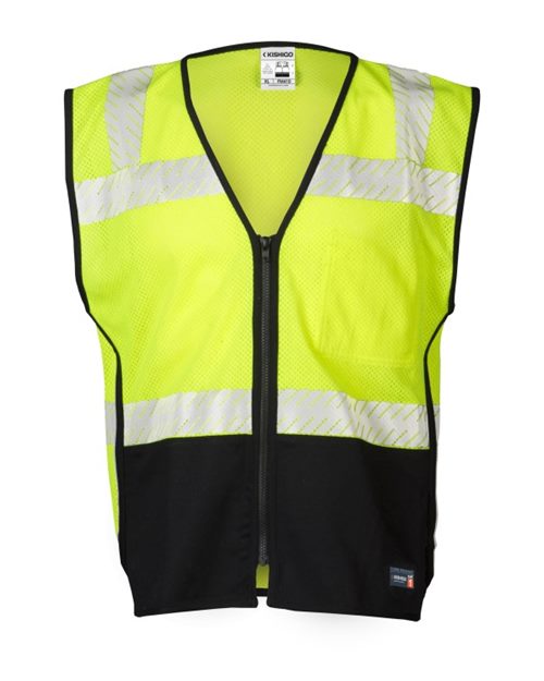 Premium Black Series® FR Black Bottom Mesh Vest | USA Decoration