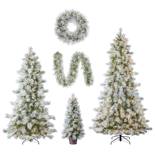 Snowy Berkshire Artificial Christmas Tree Collection | USA Decoration®