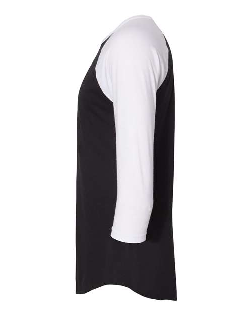50/50 Raglan Three-Quarter Sleeve Tee | USA Decoration