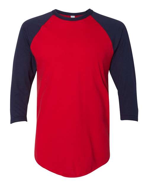 50/50 Raglan Three-Quarter Sleeve Tee | USA Decoration