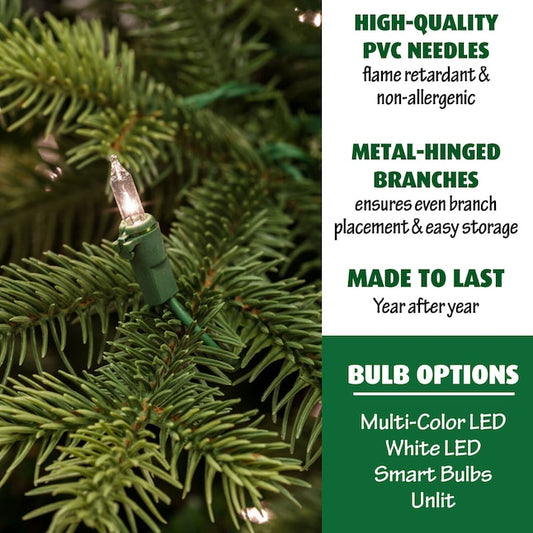 9-ft Foxtail pine Pre-lit Artificial Christmas Tree with White LED Lights | USA Decoration®