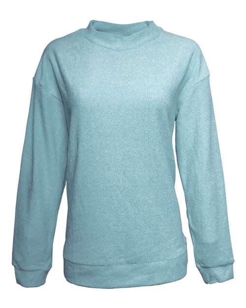 Women's Weekend Terry Mock Neck Pullover | USA Decoration