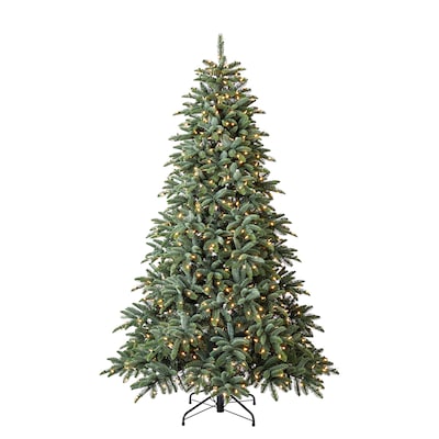 7-ft Pre-lit Artificial Christmas Tree with White LED Lights | USA Decoration®