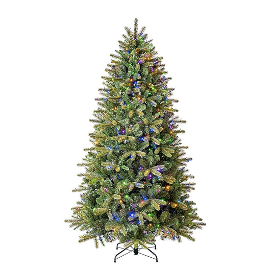 Classic Fraser 7.5-ft Fir Pre-lit Artificial Christmas Tree with Color Changing LED Lights | USA Decoration®
