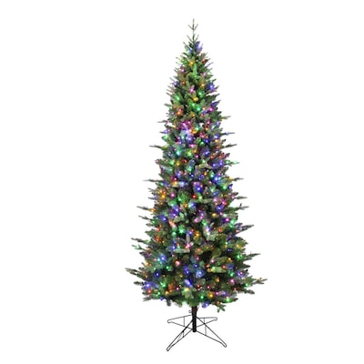7.5-ft Slim New Kensington Pine Pre-lit Artificial Christmas Tree with Color Changing LED Lights | USA Decoration®