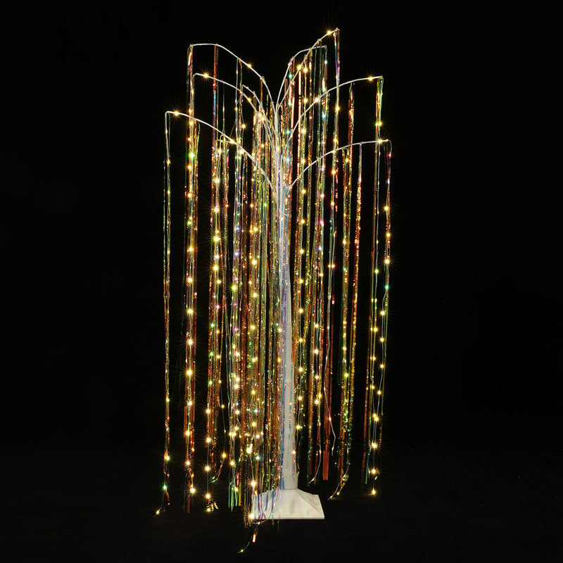 6Ft Lighted White Willow Artificial Tree Decoration