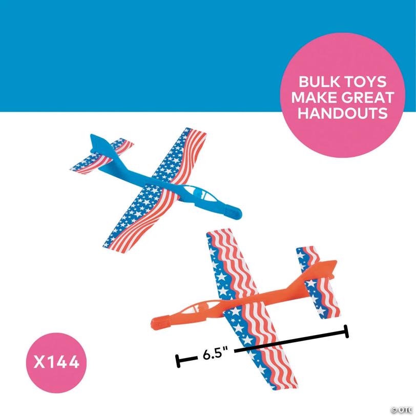 6 1/2" Bulk 144 Pc. Patriotic Red, White & Blue Cardboard Toy Jets