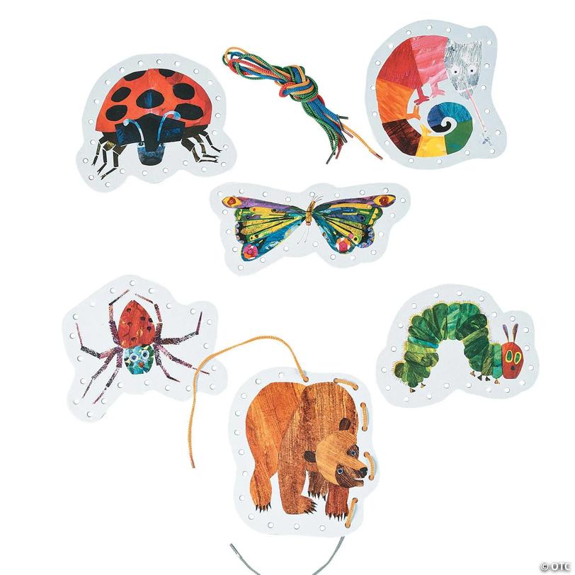 6 1/2" - 10" World of Eric Carle Lacing Cards & Laces Set - 24 Pc.