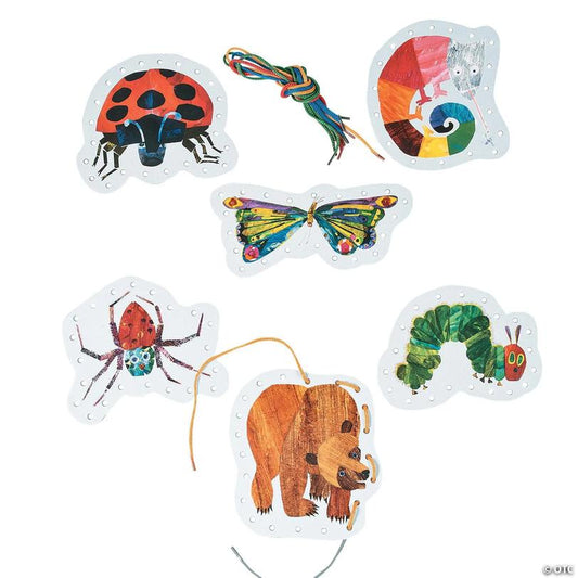 6 1/2" - 10" World of Eric Carle Lacing Cards & Laces Set - 24 Pc.
