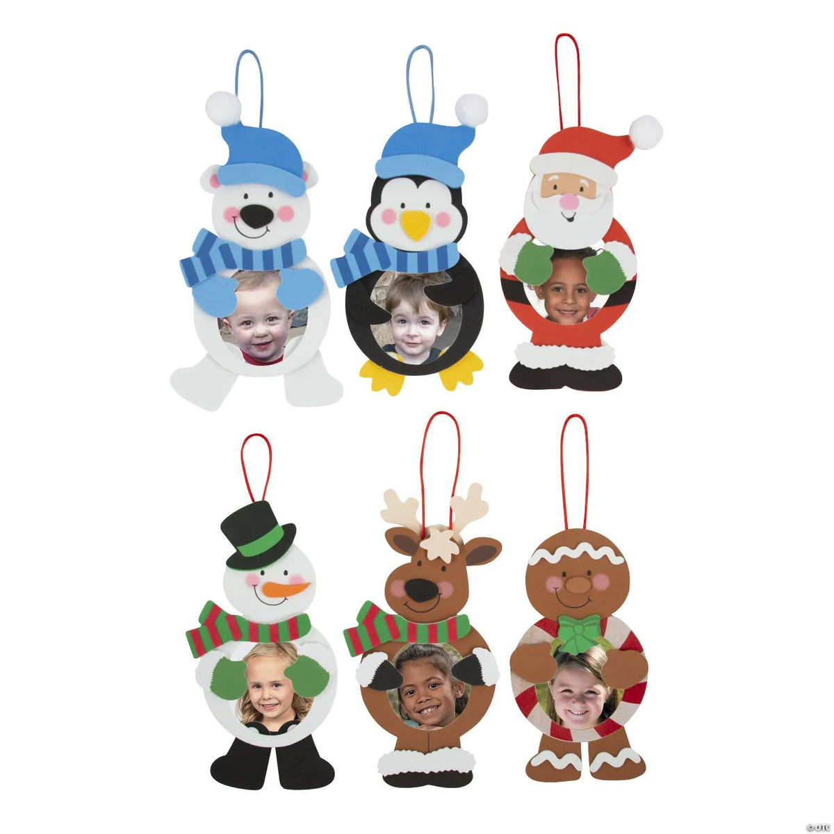 Christmas character picture frame ornament craft kit for 12 ornaments