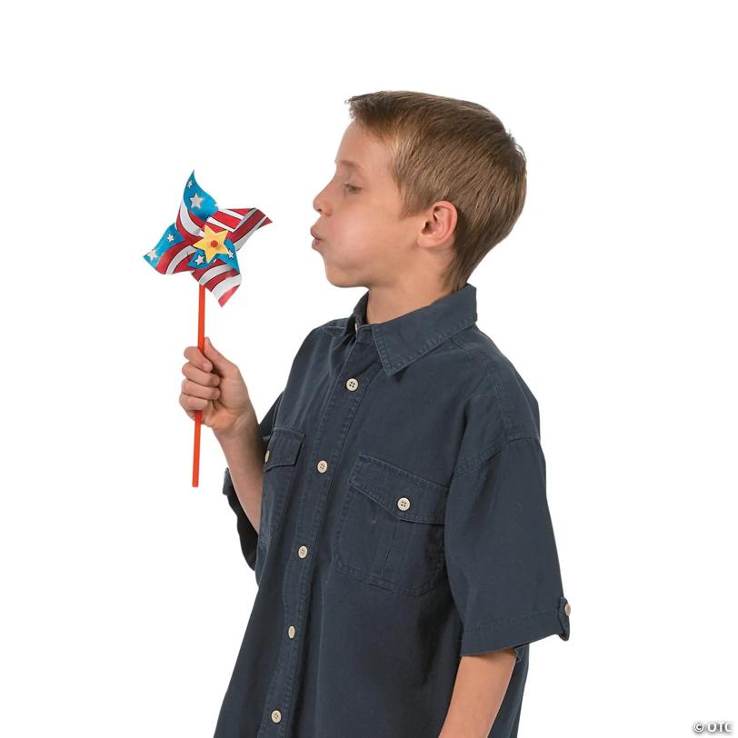 6 1/2" x 14 3/4" Color Your Own Patriotic Pinwheels – 12 Pc.