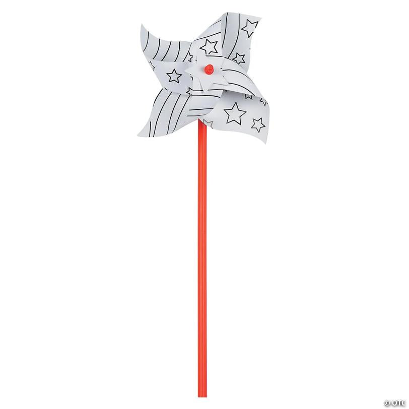 6 1/2" x 14 3/4" Color Your Own Patriotic Pinwheels – 12 Pc.