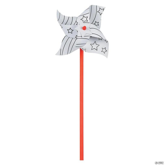 6 1/2" x 14 3/4" Color Your Own Patriotic Pinwheels – 12 Pc.