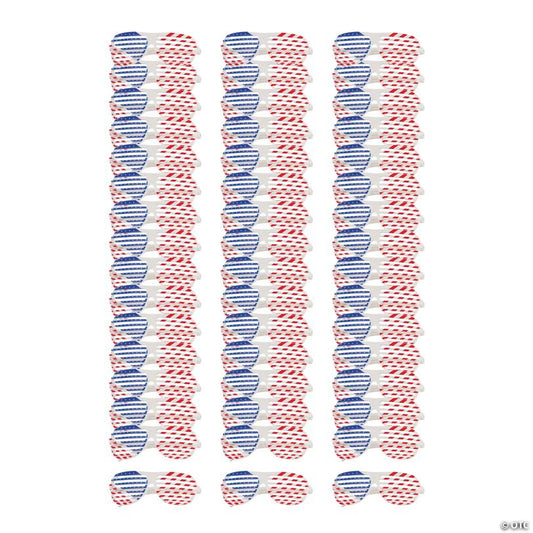 6 1/2" x 2" Bulk 72 Pc. Kids Patriotic Stars & Stripes Plastic Shutter Glasses