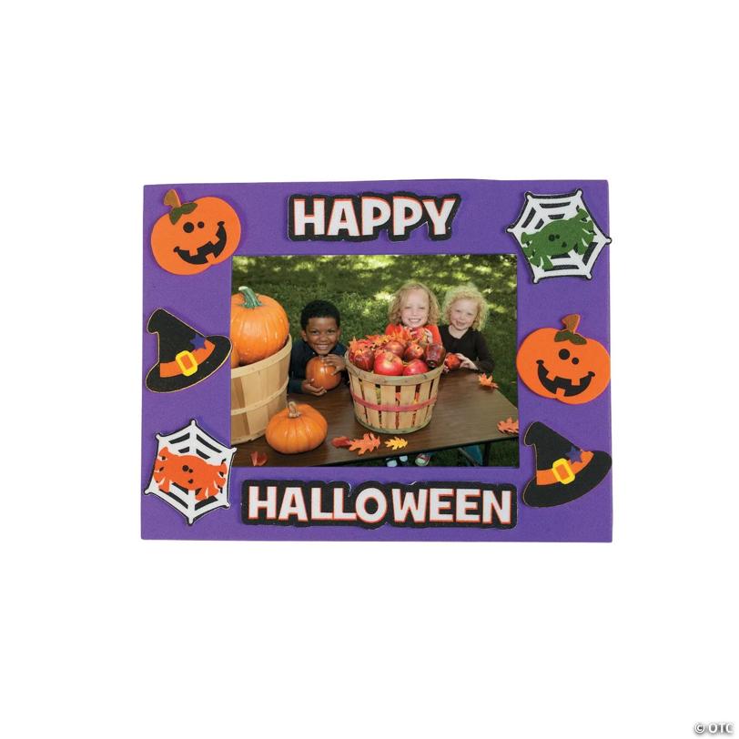 6 1/2" x 5" Bulk Halloween Friends Picture Frame Magnet Craft Kit - Makes 50