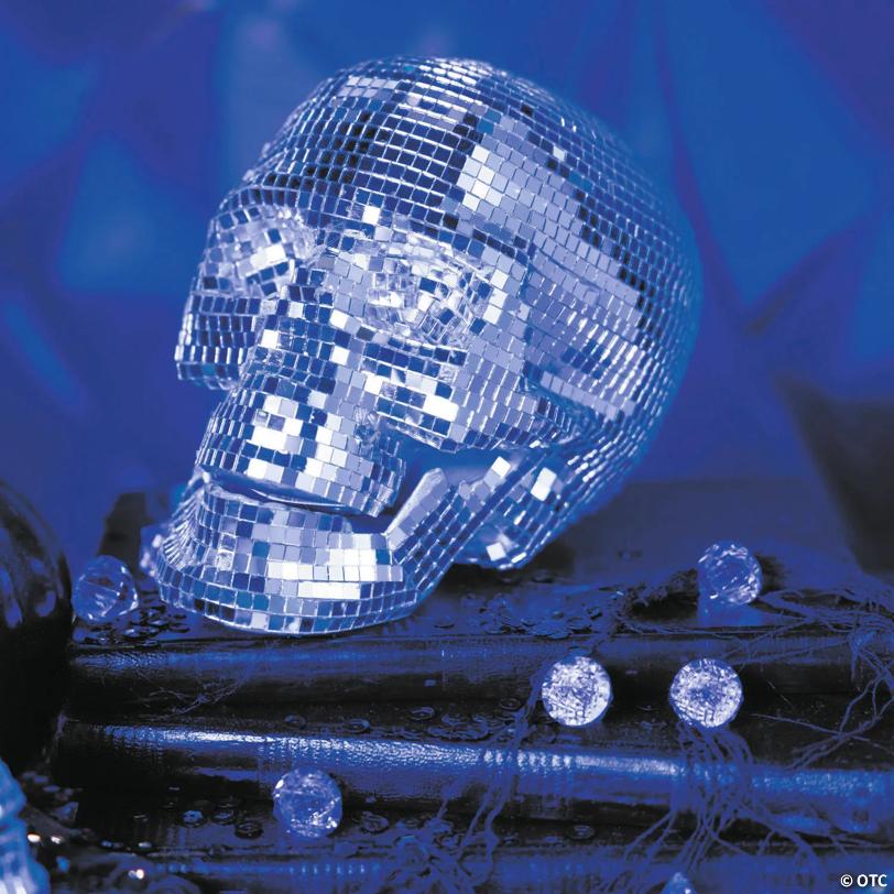 6 1/4" Disco Mosaic Skull Halloween Decoration
