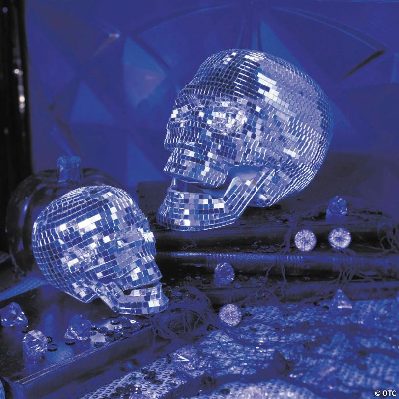 6 1/4" Disco Mosaic Skull Halloween Decoration