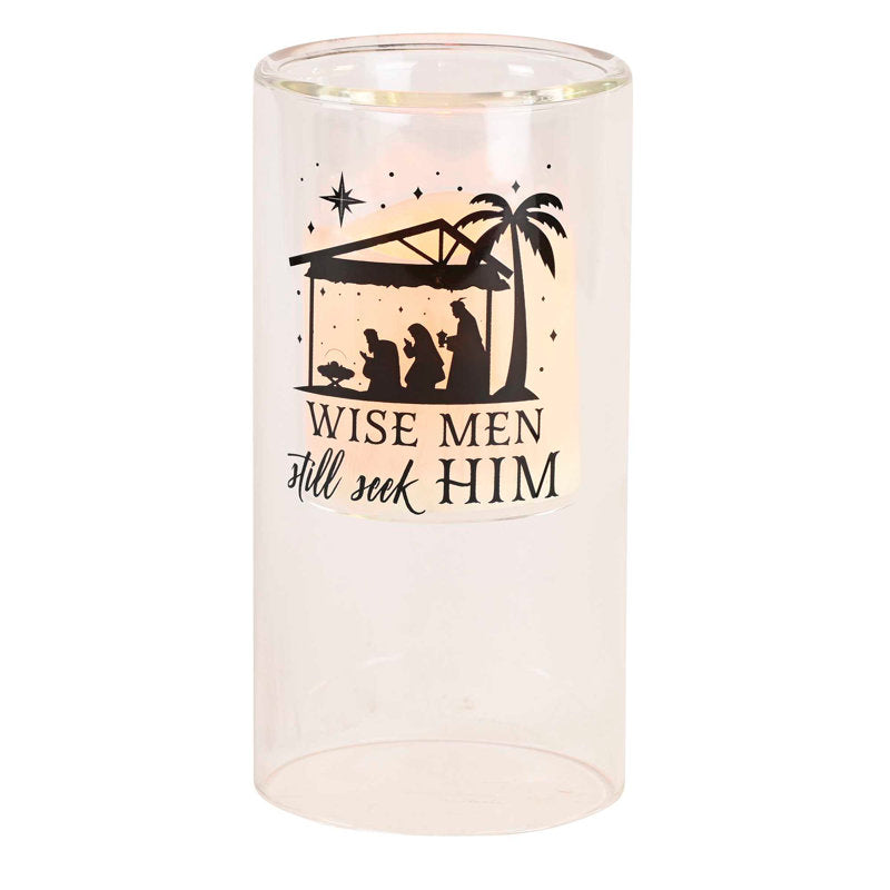 6'' H Glass Tabletop Pillar with Candle Included