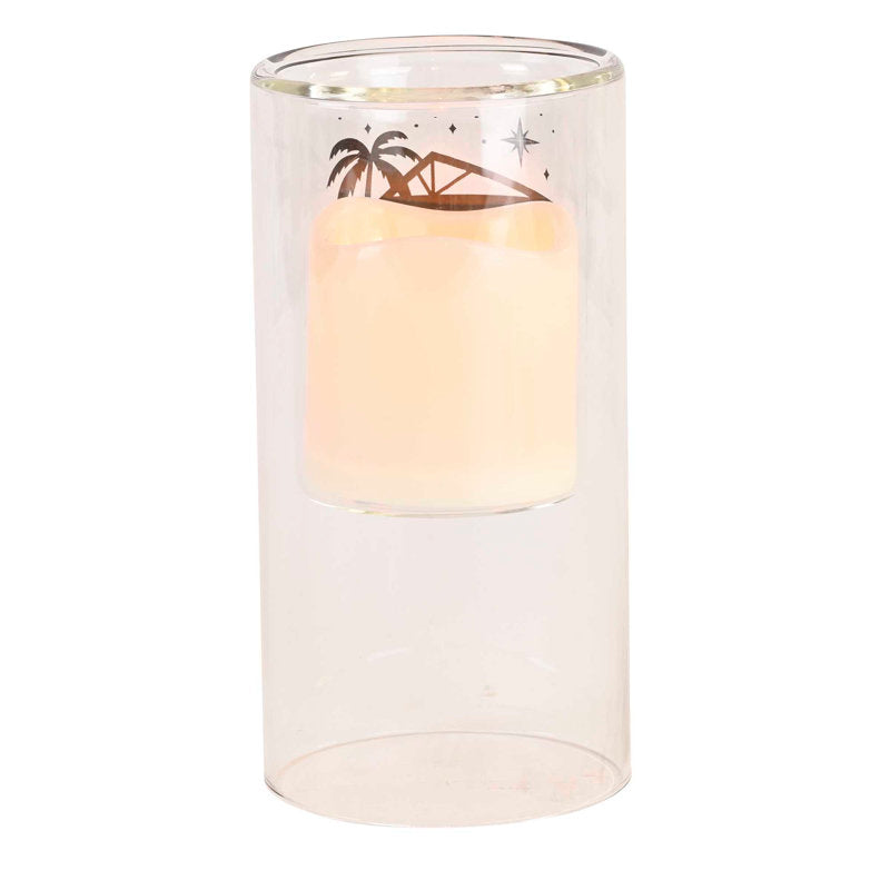6'' H Glass Tabletop Pillar with Candle Included