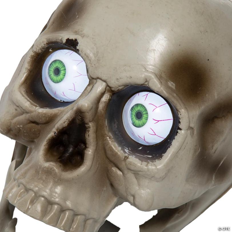 6 3/4" Animated Light-Up Tabletop Skull Halloween Decoration