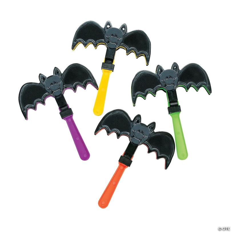 6 3/4" Bat Wing Multicolor Plastic Clappers - 12 Pc.