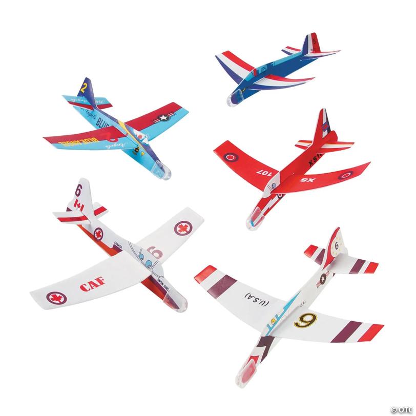 6 3/4" x 7" Bulk 48 Pc. Airplanes from Around the World Foam Gliders