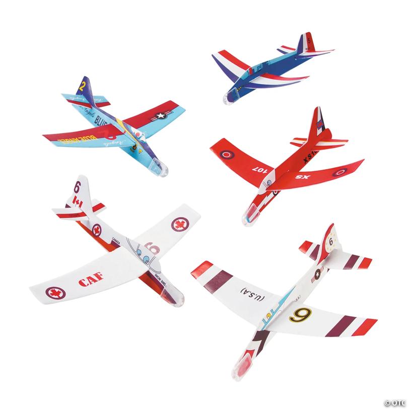 6 3/4" x 7" Bulk 48 Pc. Airplanes from Around the World Foam Gliders