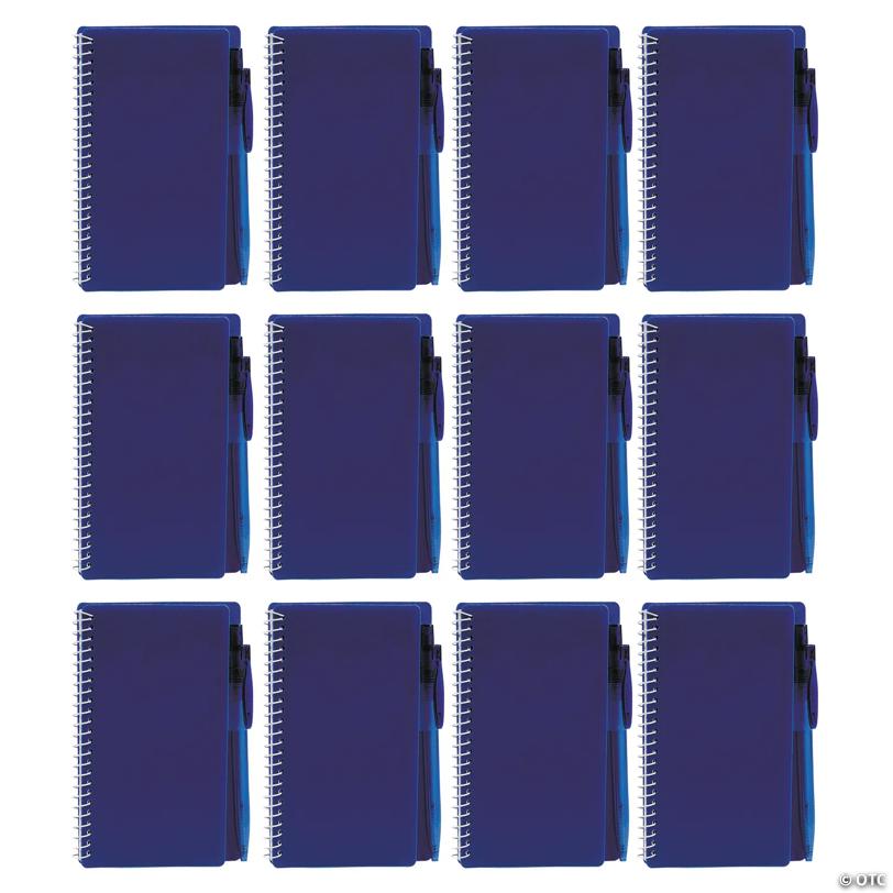 6" 60 pg. Blue Spiral Notebook & Pen Sets - 12 Pc. | USA Decoration®