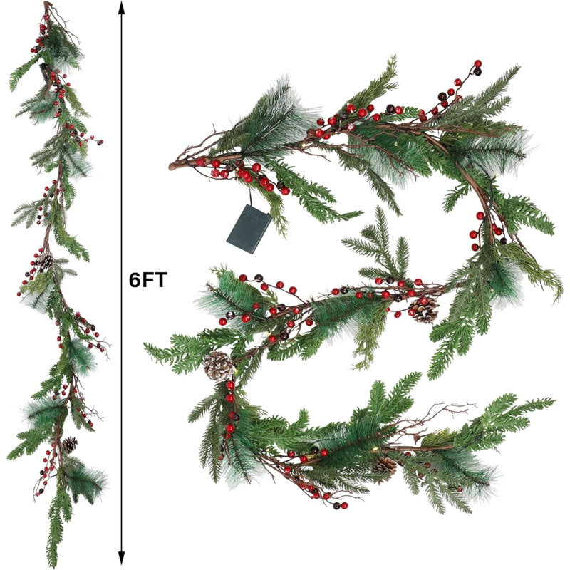 70.9" Artificial Eucalyptus Christmas Garland framing a front door