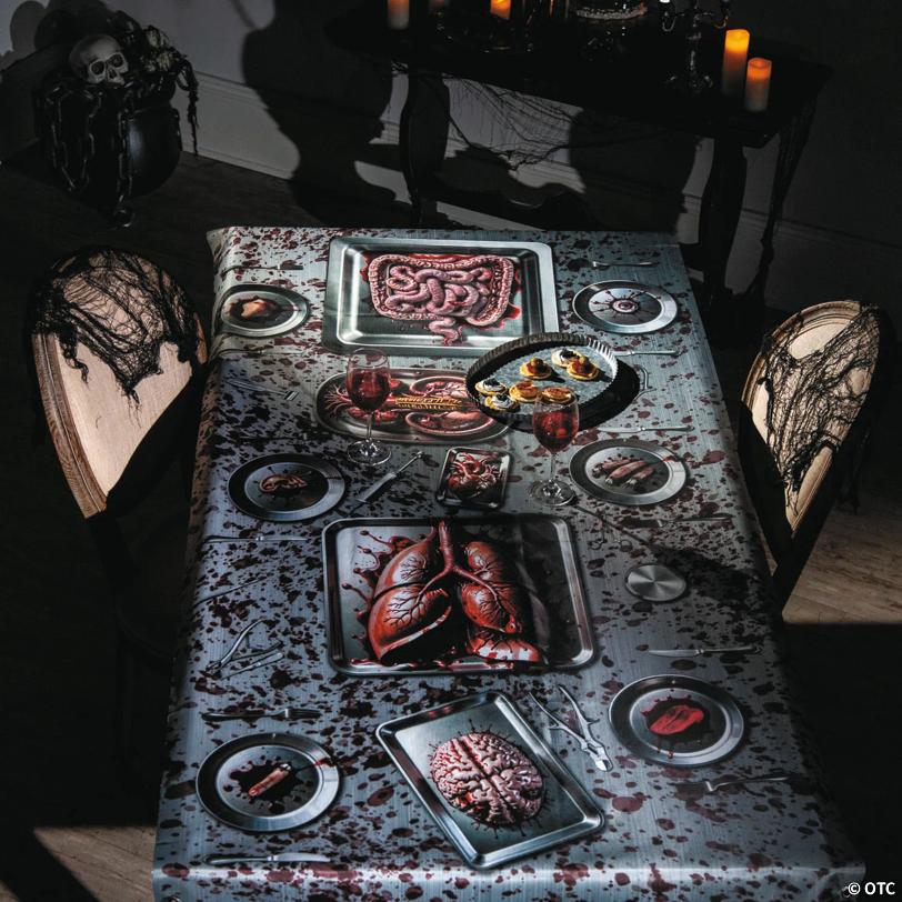 6 Ft. 6 3/4" Bloody Body Parts Tablecloth Halloween Decoration
