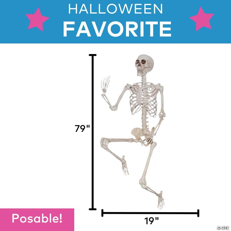 6 Ft. 6" Skeleton Titan Plastic Poseable Halloween Decoration