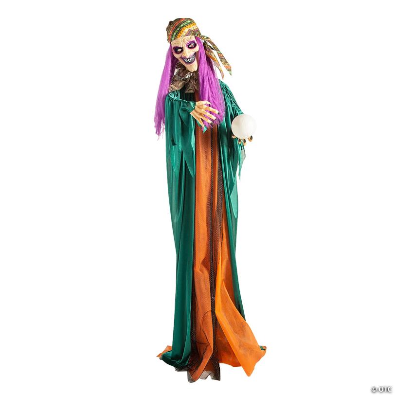 6 Ft. Animated Standing Fortune Teller Witch Halloween Decoration