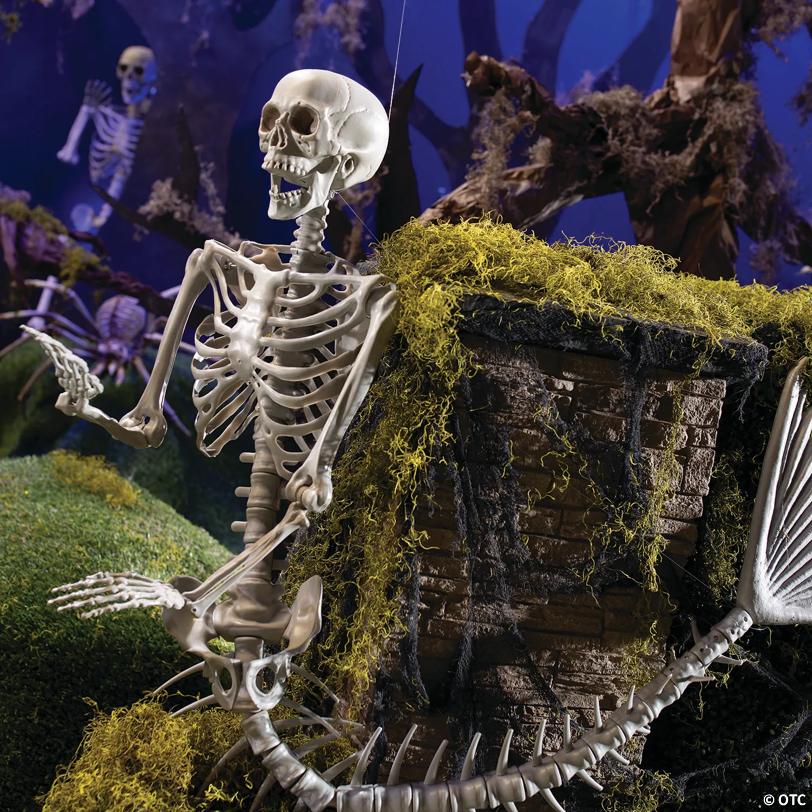 6 Ft. Life-Size Original Plastic Mermaid Skeleton Halloween Decoration