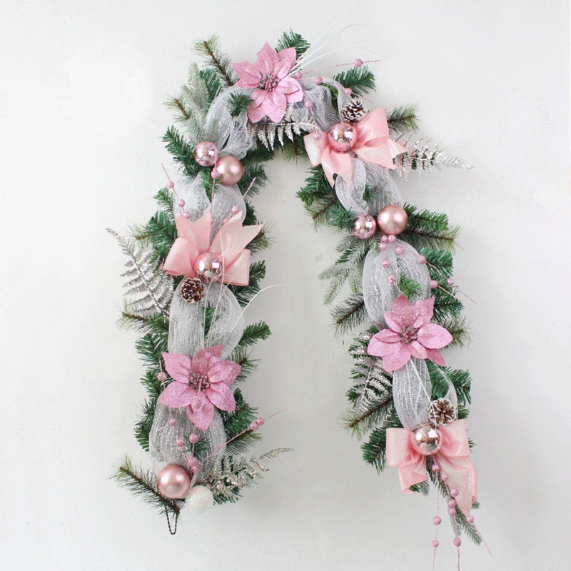 6 ft Pre-Lit Artificial Christmas Garland styled along a festive mantel