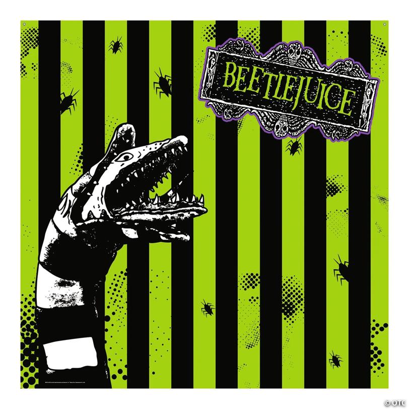 6 Ft. x 6 Ft. Beetlejuice™ Black & Green Polyester Backdrop Banner