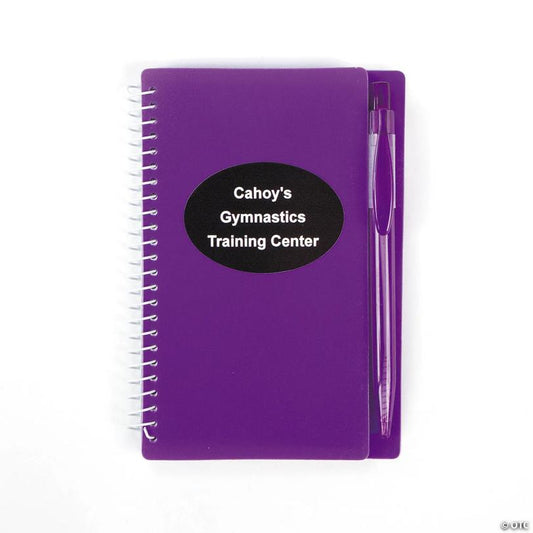 6" Personalized Purple Spiral Paper Notebooks with Pens - 12 Pc. | USA Decoration®