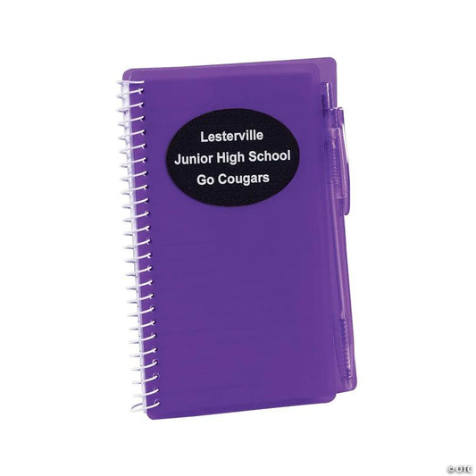6" Purple Spiral Paper Notebooks with Black Ink Pens - 12 Pc. | USA Decoration®