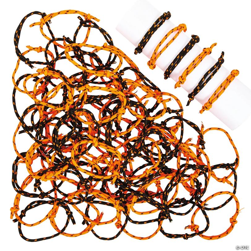 6" - 10 1/2" Bulk 72 Pc. Halloween Adjustable Friendship Rope Bracelets