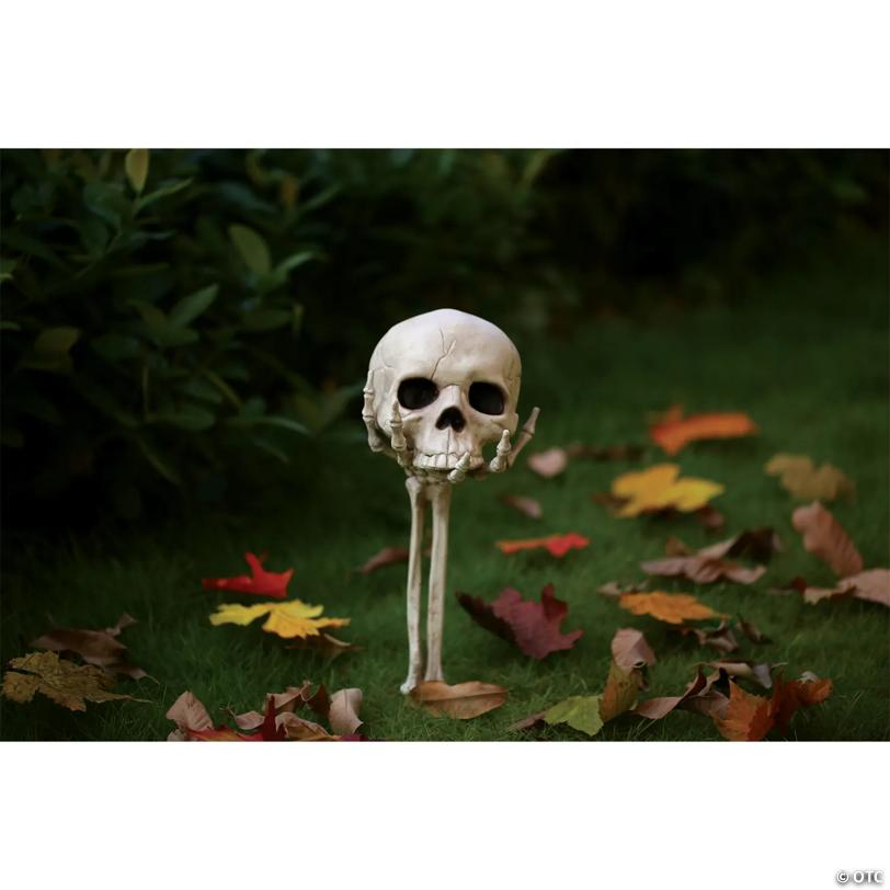6" x 14 1/2" Groundbreaker Skull in Hand Halloween Outdoor Yard Decoration