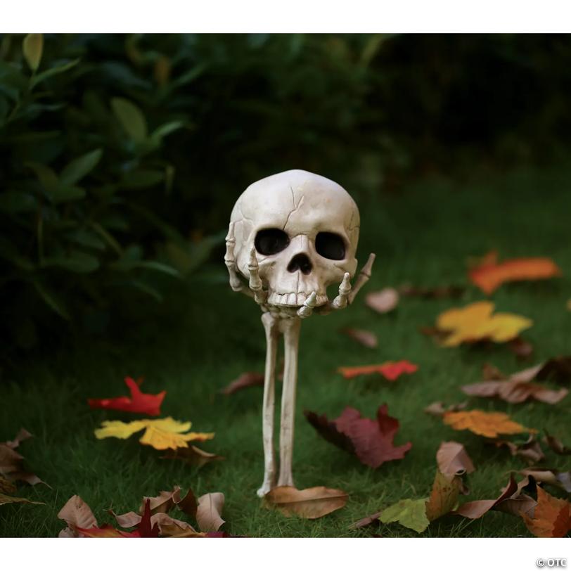 6" x 14 1/2" Groundbreaker Skull in Hand Halloween Outdoor Yard Decoration