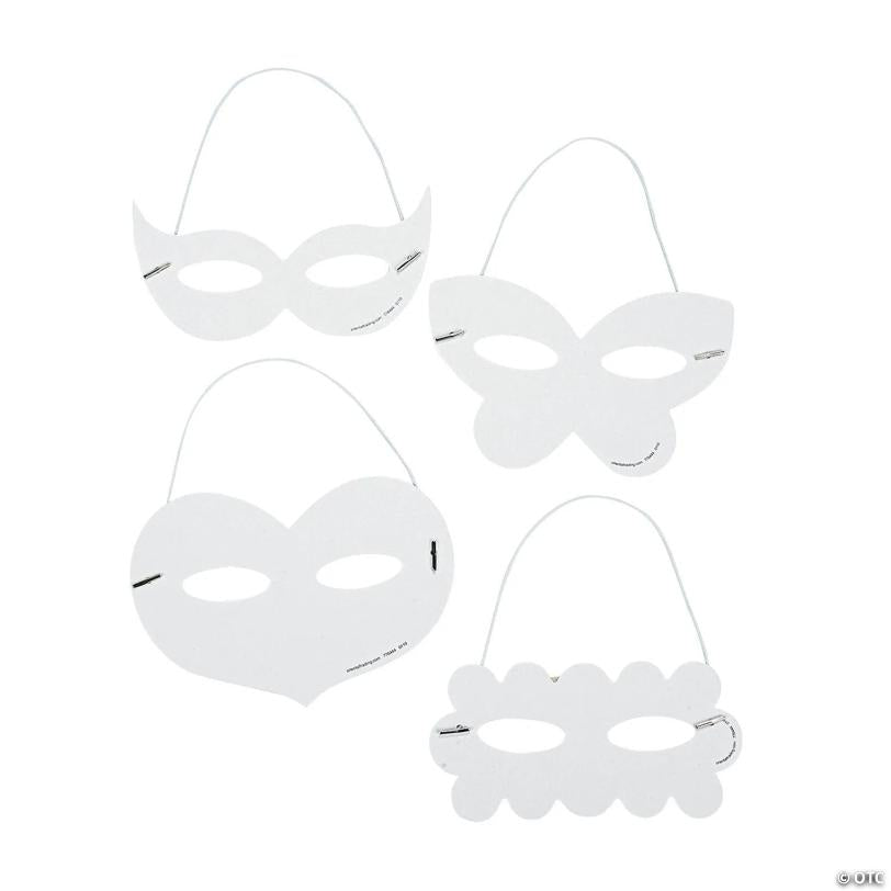 6" x 3" DIY Shaped Paper Masks – 24 Pc.