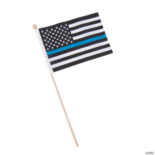 6" x 4" Thin Blue Line Small Flags - 12 Pc.