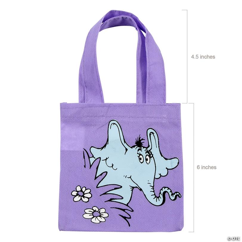 6" x 6" Mini Nonwoven Dr. Seuss™ Tote Bags - 12 Pc.